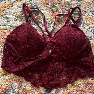 Lacy bralette wine color